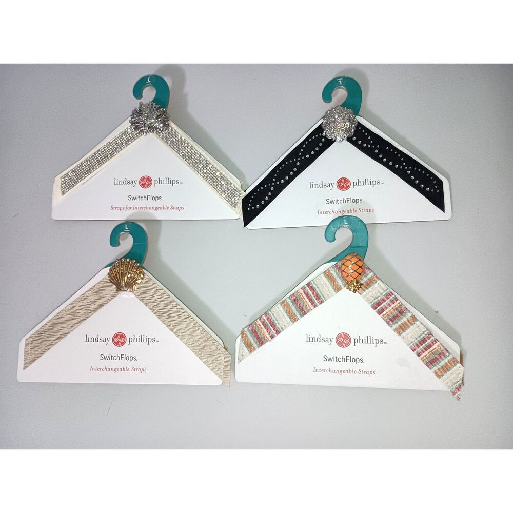 LINDSEY PHILIPS SwitchFlops Interchangeable Straps Snap Shell/Pineapple  Size L